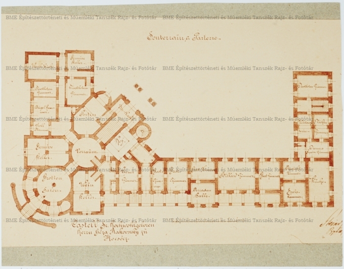 Kocsóci Rakovszky kastély tervének fotója