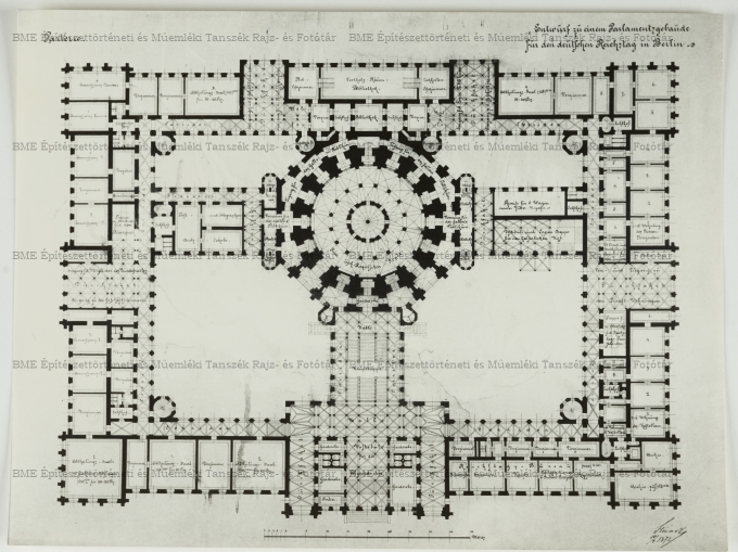 Berlini Reichstag-pályázat alaprajza