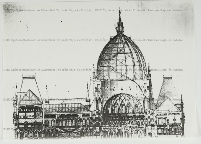 Berlini Reichstag-pályázat metszeti részlete