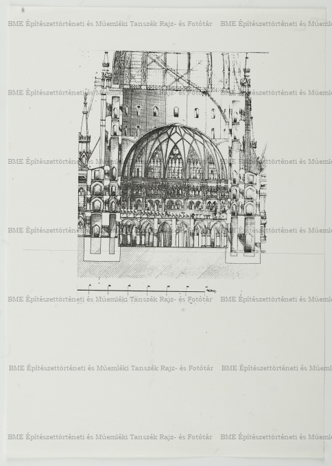 Berlini Reichstag-pályázat metszeti részlete