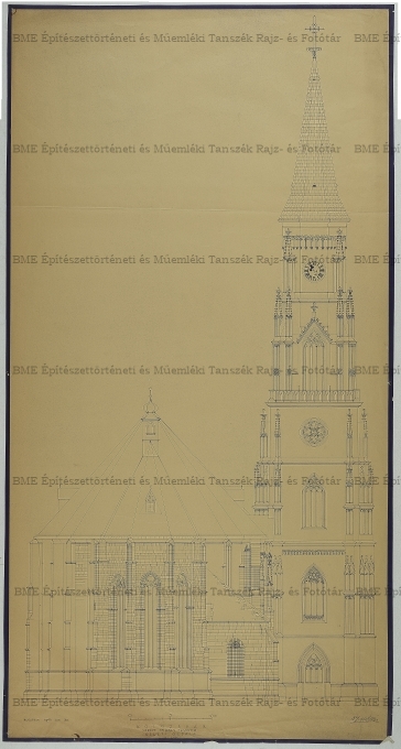 Kolozsvári Szent Mihály templom felmérési homlokzata